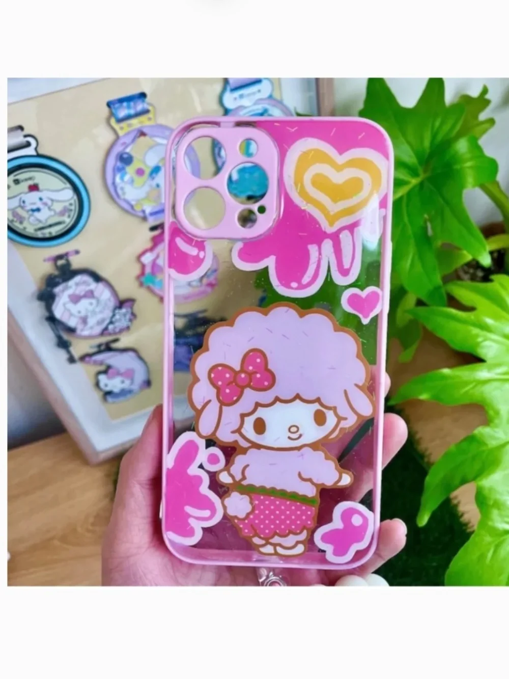 iPhone 12promax cartoon Case.Handmade cute case with free gift beads chain